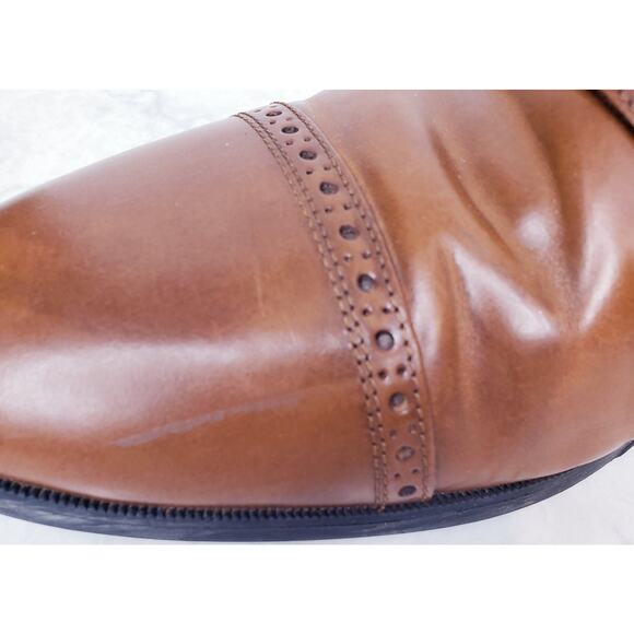 COLE HAAN Grand. OS Double Monk Strap Dress Shoes Brown Leather Men's Size 11 M - Picture 11 of 16